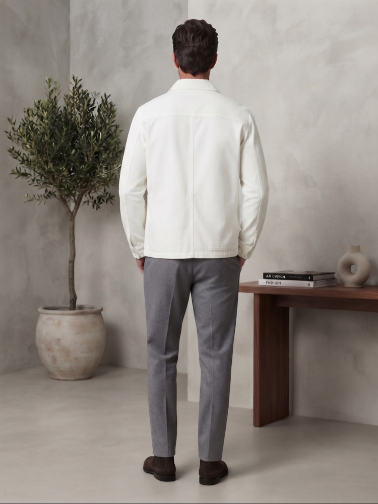 Lacoste Premium Beyaz Gömlek Ceket