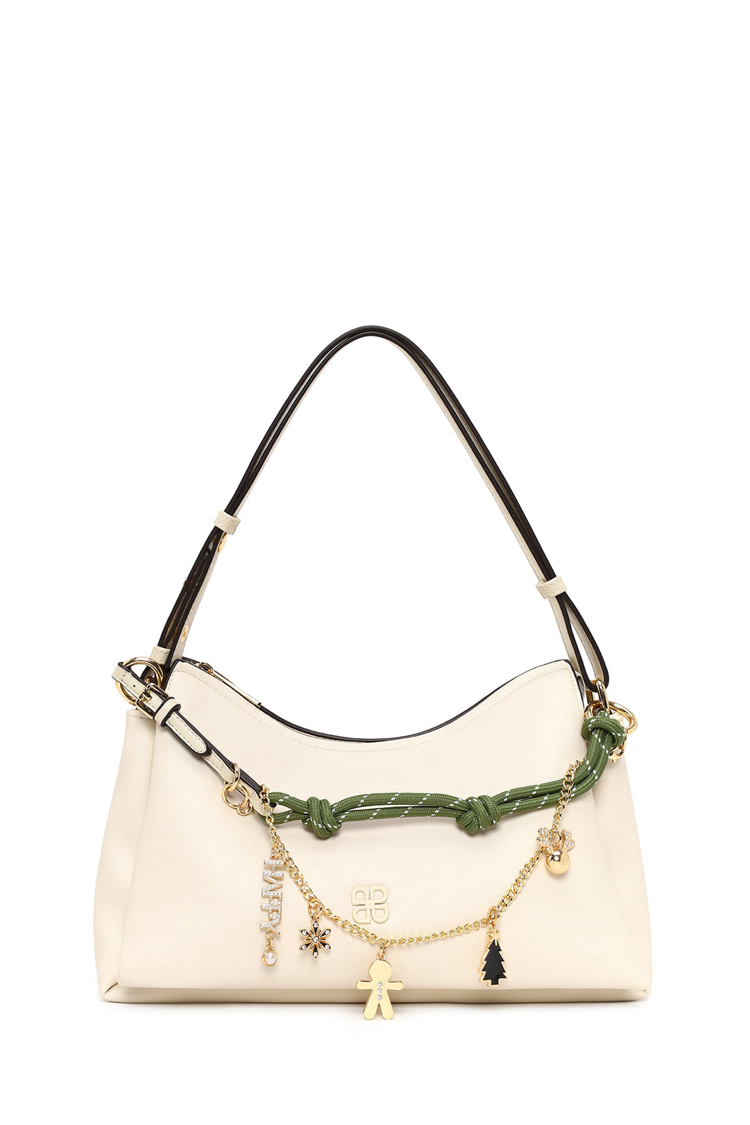 Derimod Kadın Krem Chramlı Omuz Çantası