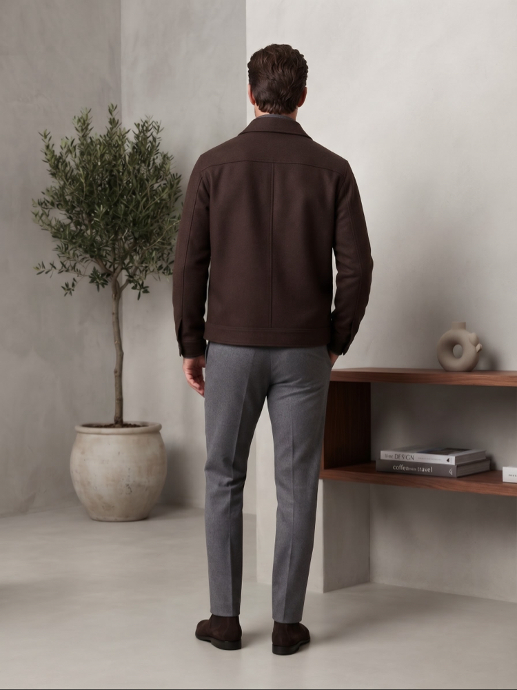 Zegna Premium Kahverengi Düğmeli Ceket