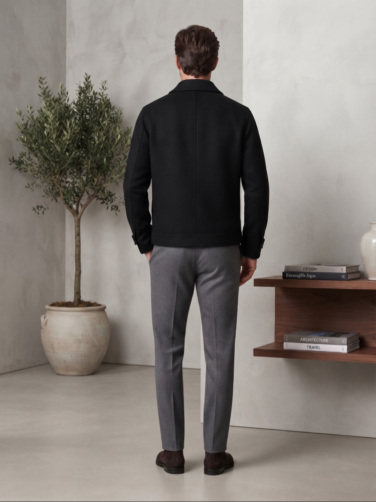 Zegna Premium Siyah Düğmeli Ceket