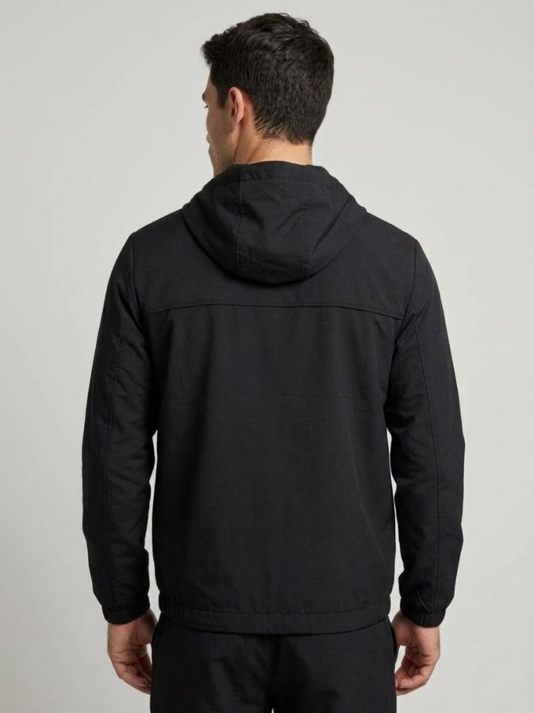 Lacoste Erkek Kapüşonlu Siyah Spor Mont / Rüzgarlık