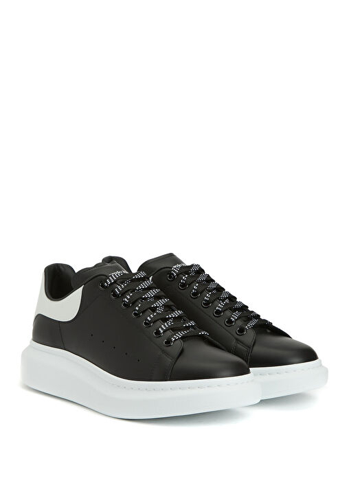 Alexander McQueen Siyah Beyaz Erkek Deri Sneaker