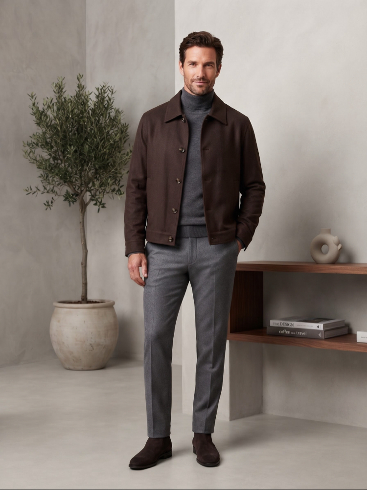 Zegna Premium Kahverengi Düğmeli Ceket