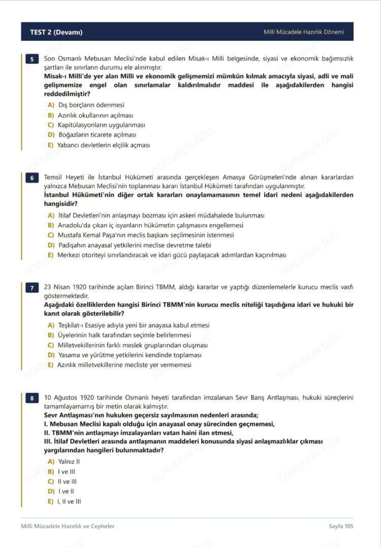 KPSS Tarih - Sınav Öncesi Çözmenizi Tavsiye Ettiğimiz 750 Soru | ÖSYM Tarzında | Dijital PDF