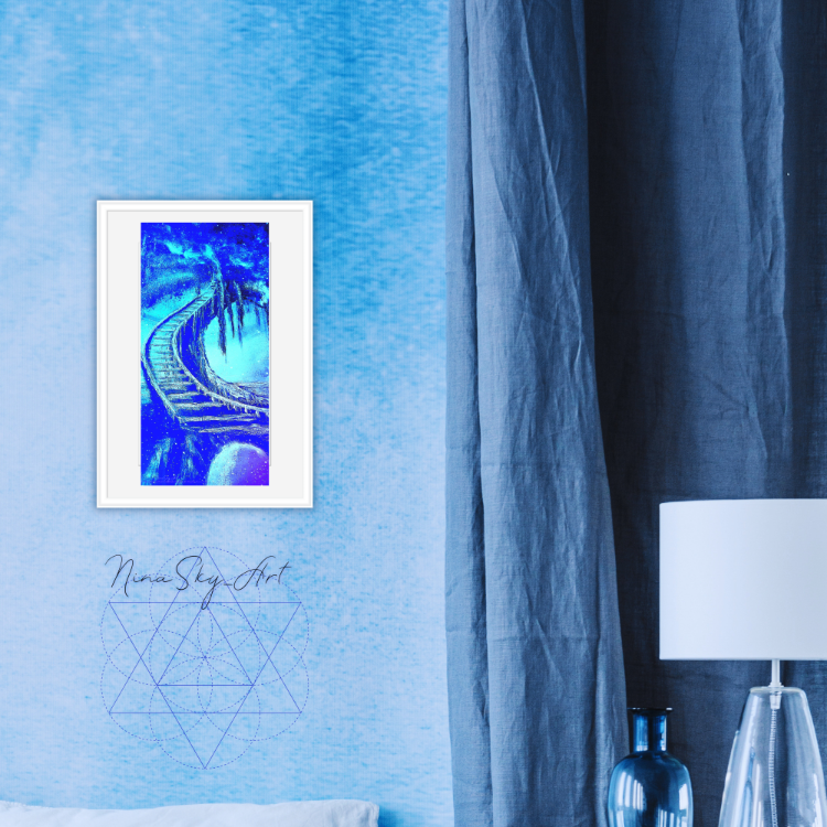 Stairway to Heaven & Blue Mysticism Panel 2 ( Mirror) — Premium Long Vertical Art by SoulAnchor