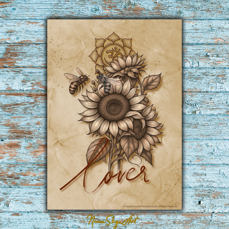 Graft / Vintage Love Sunflower Om Art