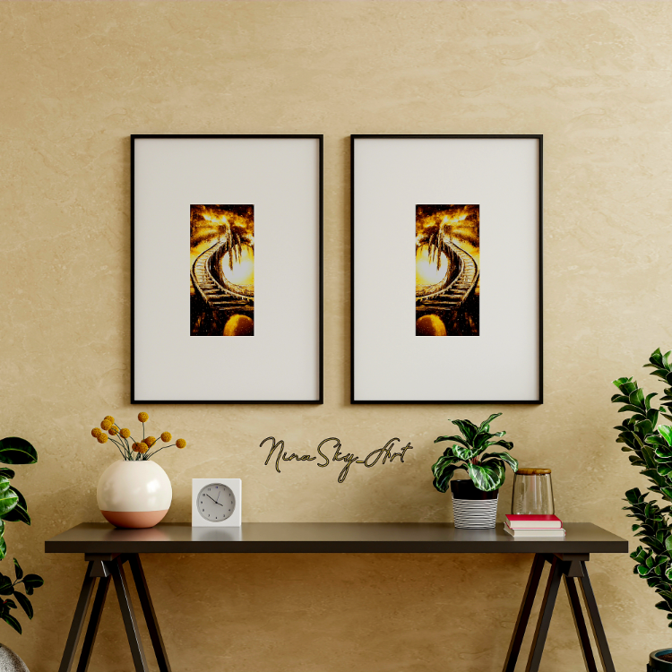 The Light of Yellow Wisdom Diptych Set of 2 — Premium Long Vertical Art by SoulAnchor