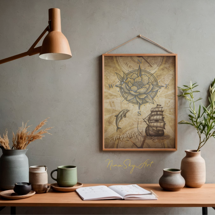 Memories Pirate Ship Vintage Craft Art