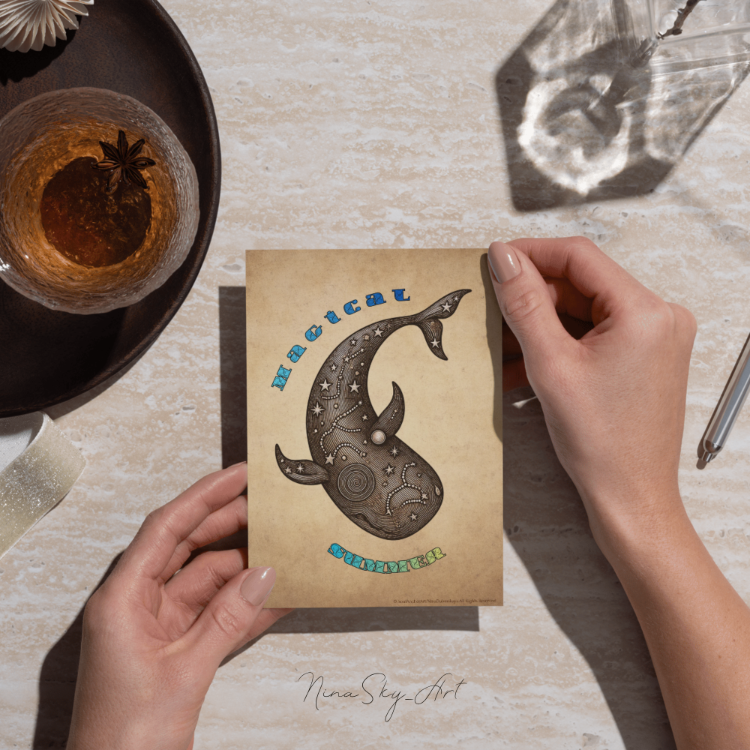 Vintage Magical Summer Cosmic Whale Craft Art | SoulAnchor