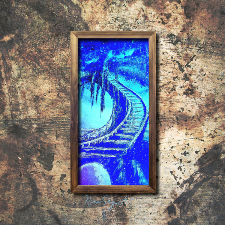 Stairway to Heaven & Blue Mysticism Panel 1 — Premium Long Vertical Art by SoulAnchor
