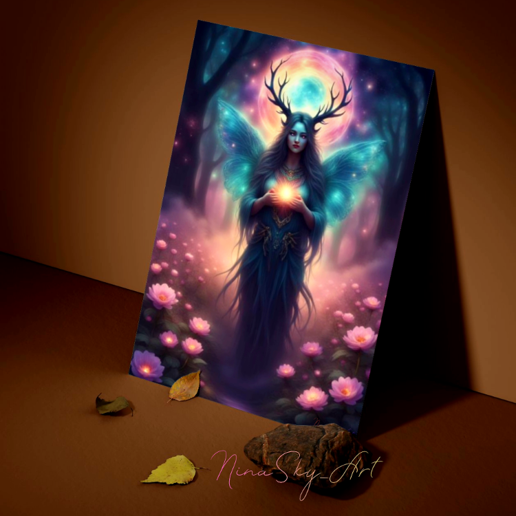 Forest Goddess Mystic Shamanic Dark Academia — Premium Printable Art by SoulAnchor