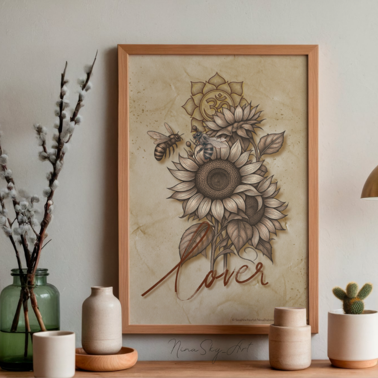 Graft / Vintage Love Sunflower Om Art