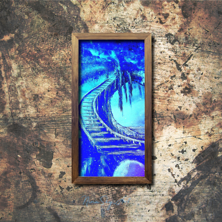 Stairway to Heaven & Blue Mysticism Panel 2 ( Mirror) — Premium Long Vertical Art by SoulAnchor