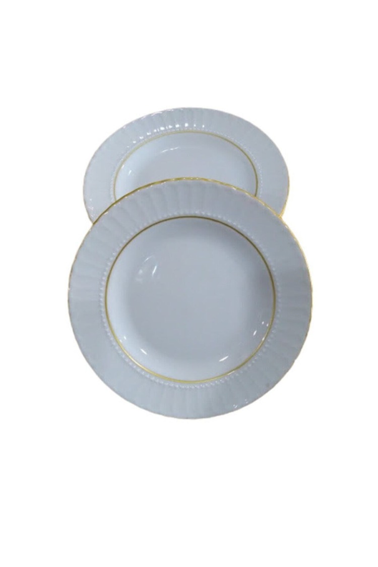 Kütahya Porselen 6 Adet Sedef Yaldızlı Yemek Tabağı 19 cm