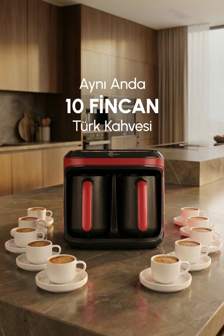 Karaca Hatır Hüp Düet Aroma İkili Türk Kahve Makinesi Imperial Red