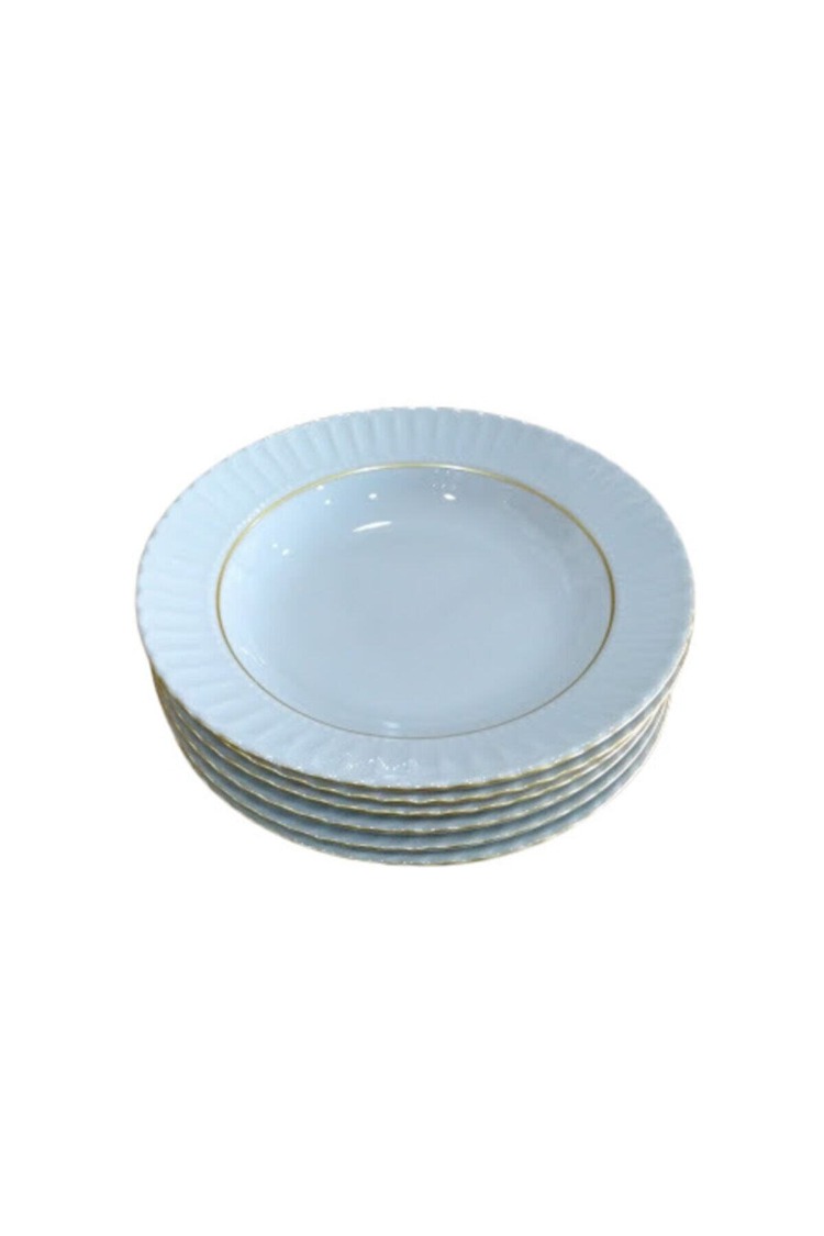 Kütahya Porselen 6 Adet Sedef Yaldızlı Yemek Tabağı 22 cm