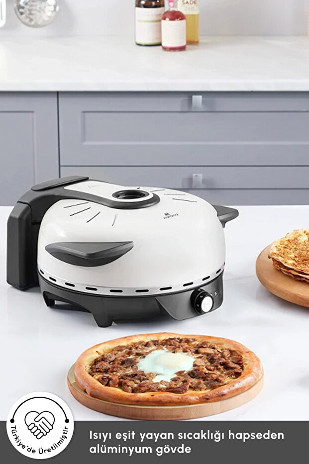 Karaca Gastro 10 In 1 Pizza Ve Lahmacun Makinesi Biodiamond Soft Cream Beyaz