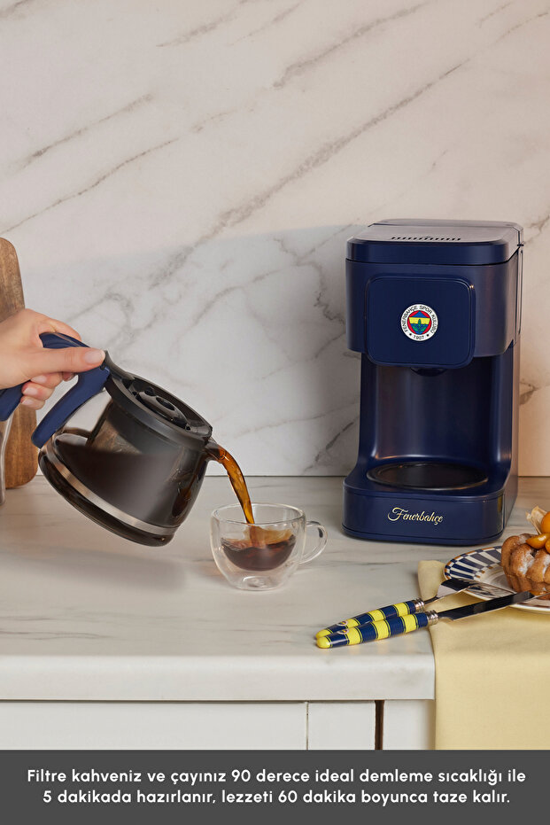 Karaca Just Coffee Aroma 2 in 1 Lisanslı Filtre Kahve ve Çay Demleme Makinesi Fenerbahçe