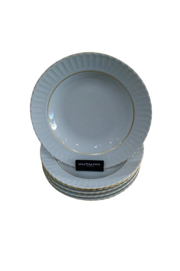 Kütahya Porselen 6 Adet Sedef Yaldızlı Yemek Tabağı 22 cm