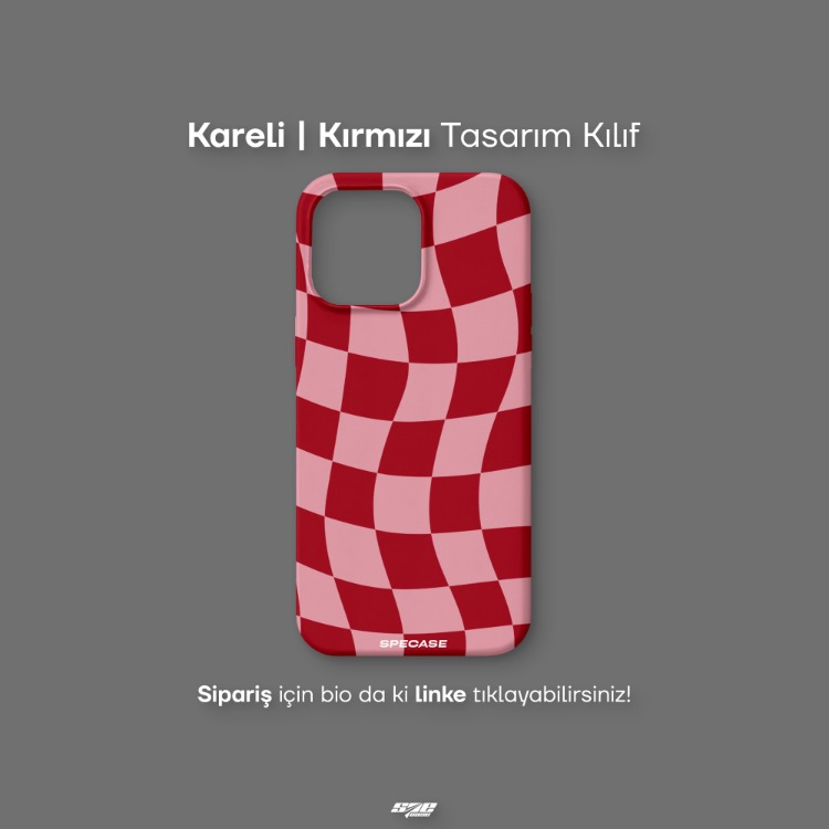 Kareli | Kırmızı Tasarım Kılıf