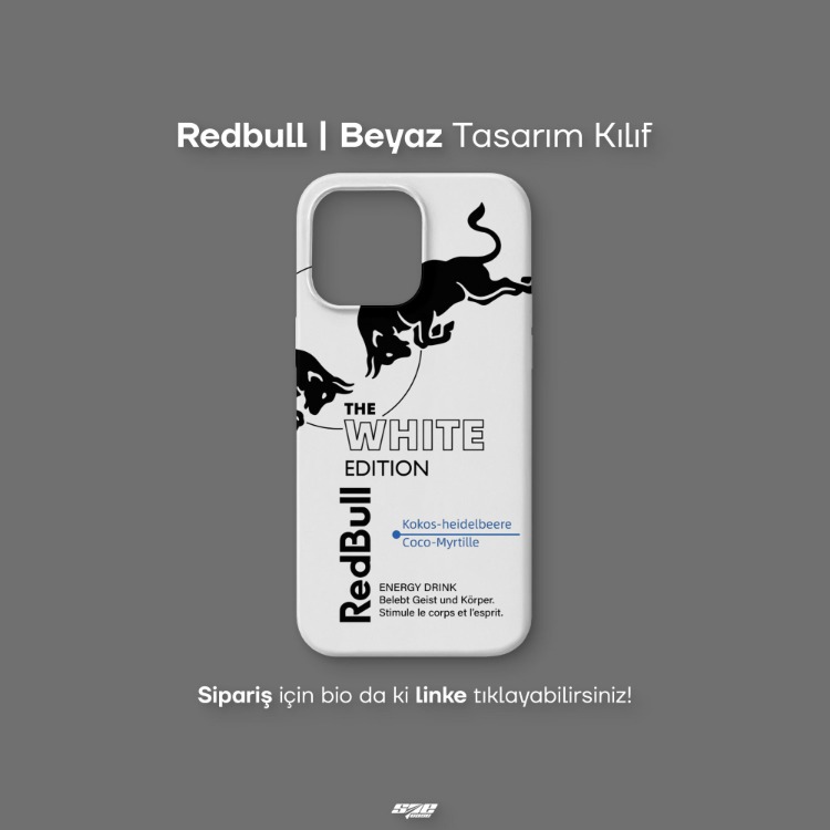 Redbull | Beyaz Tasarım Kılıf