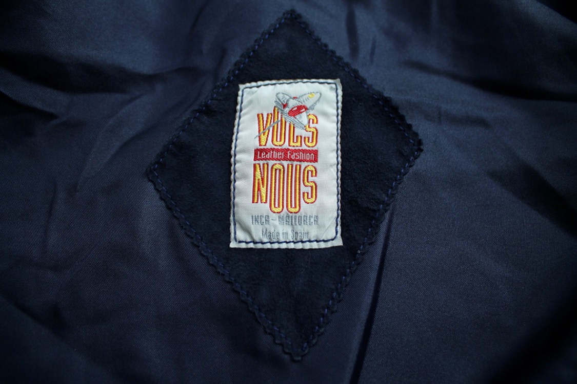 90s VOLS NOUS Süet Deri-Yün Bomber Ceket