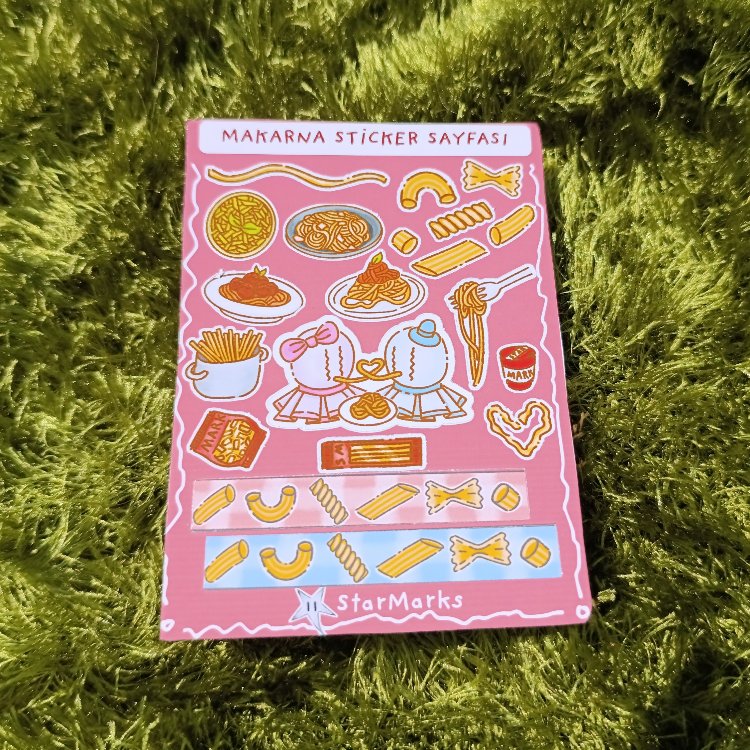 Makarna sticker sayfası