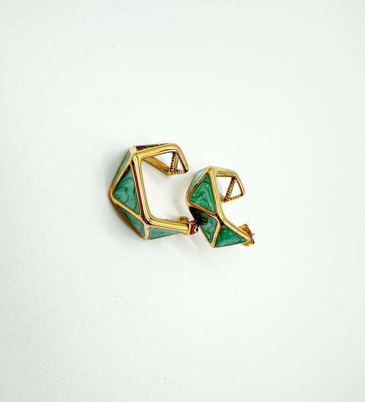 Mirava Geo Steel Earring | Çelik Küpe