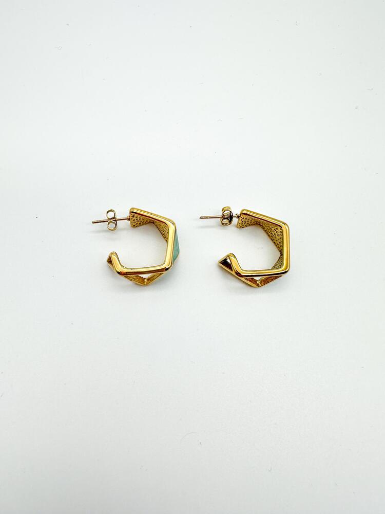 Mirava Geo Steel Earring | Çelik Küpe