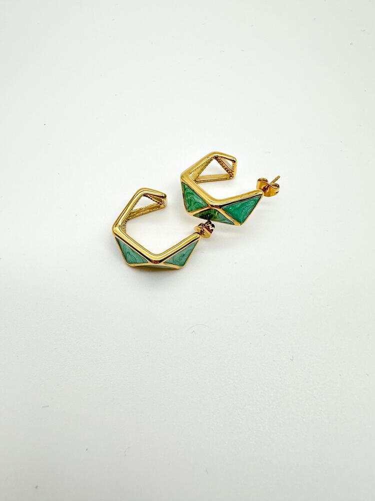 Mirava Geo Steel Earring | Çelik Küpe