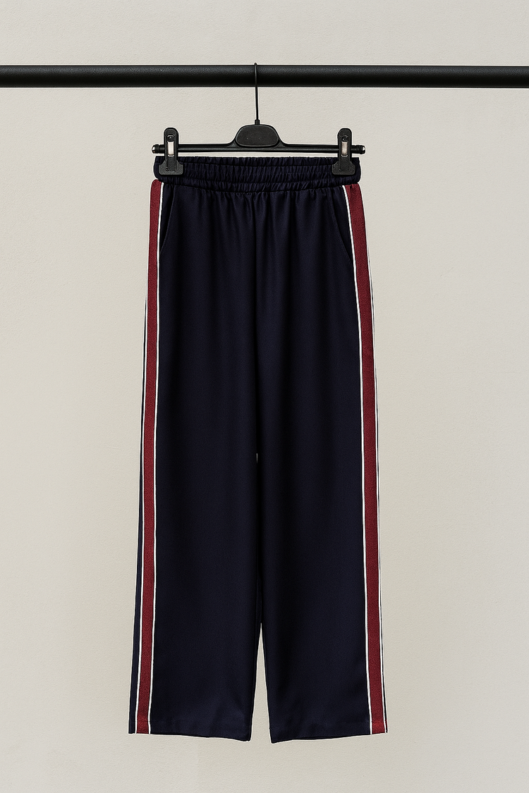 Şerit Detaylı Beli Lastikli Pantalon