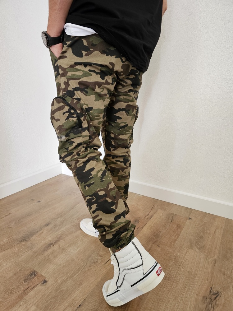 Kamuflaj Pocket Kargo Cepli Jogger Pantolon