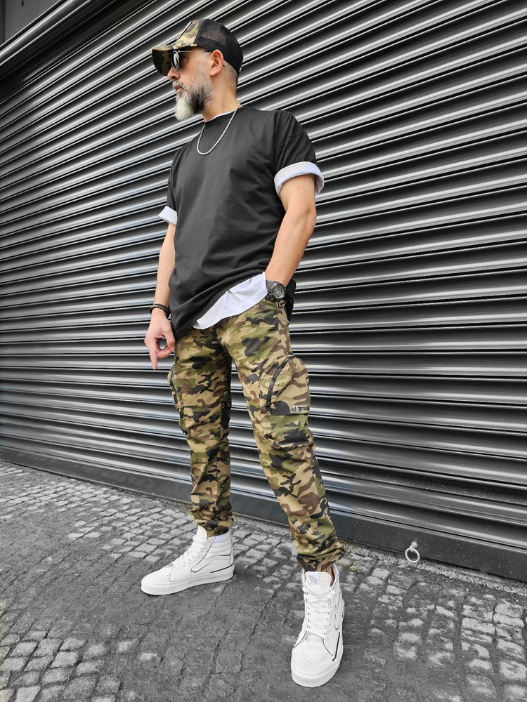 Kamuflaj Pocket Kargo Cepli Jogger Pantolon