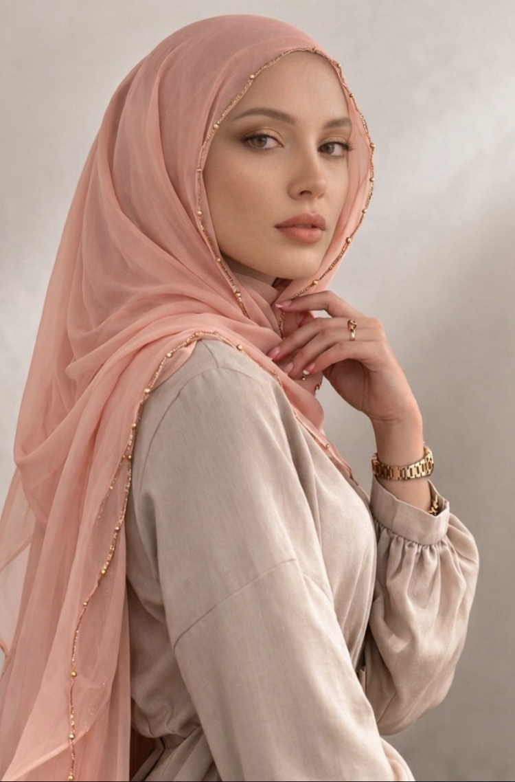 Taşlı Organze şal 