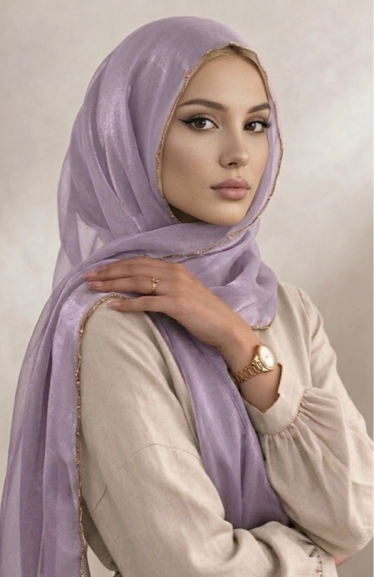 Taşlı Organze şal 