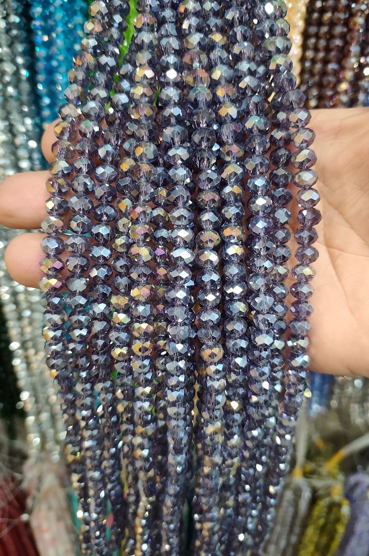 8 mm Kristal cam mor janjanli 1 dizi 