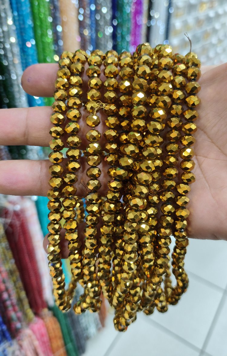 8 mm Kristal metalize Gold 1 dizi