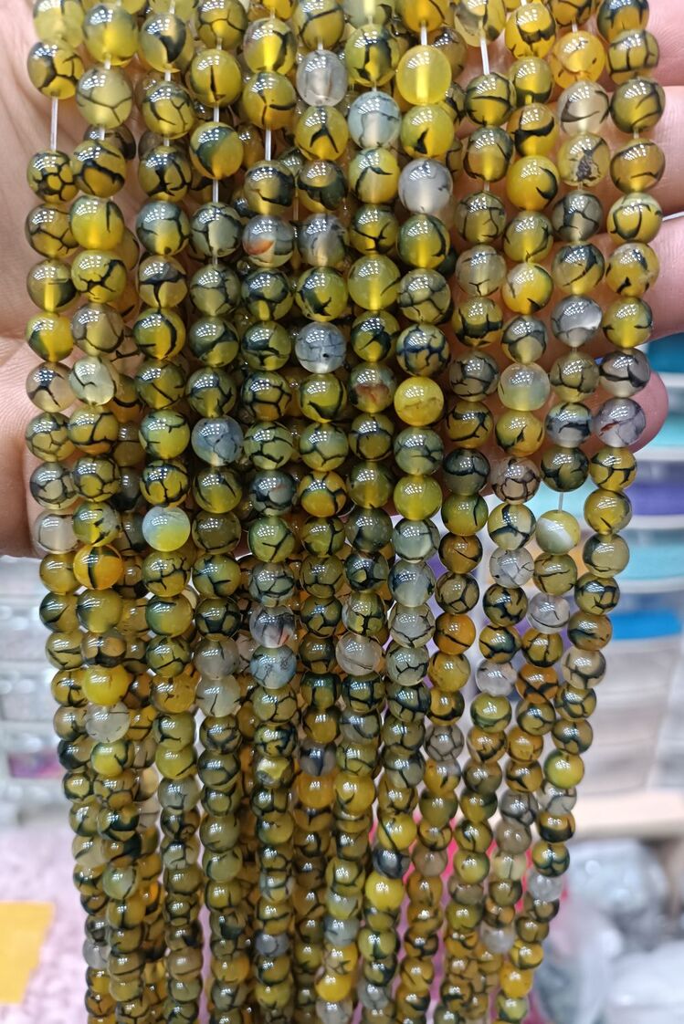 8 mm Akik Doğal Taş 1 dizi ( 48 adet )