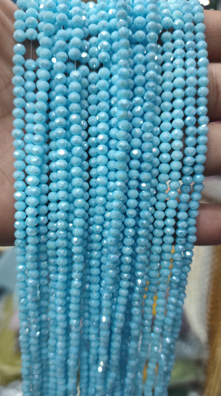 4 mm kristal Mat mavi sedefli 10 dizi