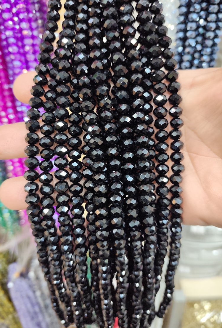8 mm Kristal siyah 1 dizi