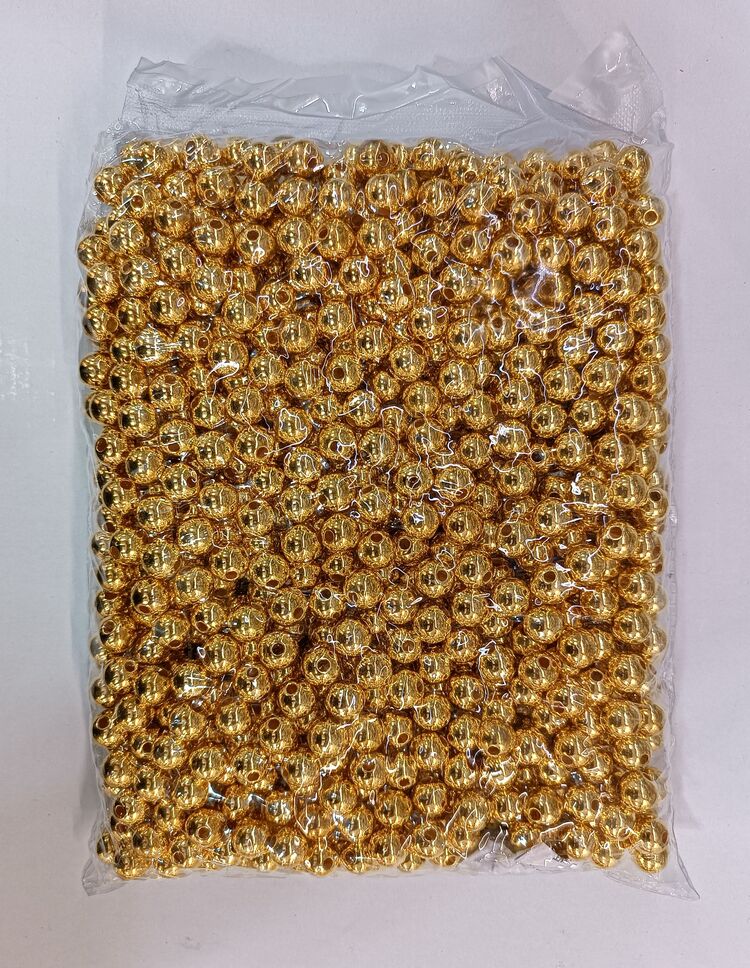 10 mm metalik gold görünümlü akrilik boncuk 500 gram paket