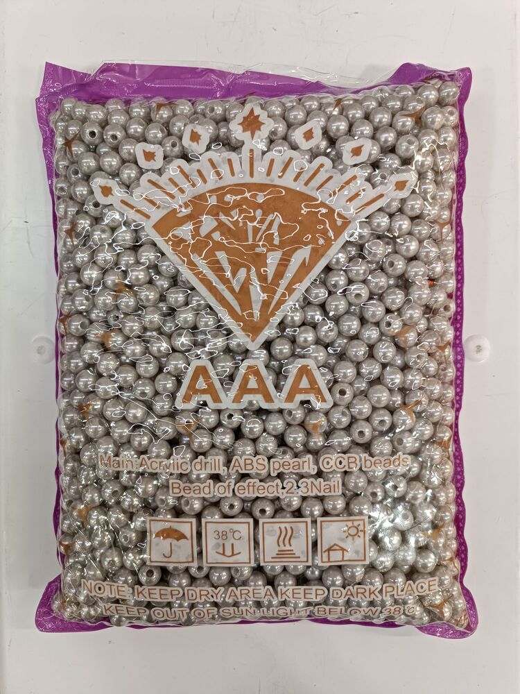 8 mm renkli plastik inci gri 500 gram paket