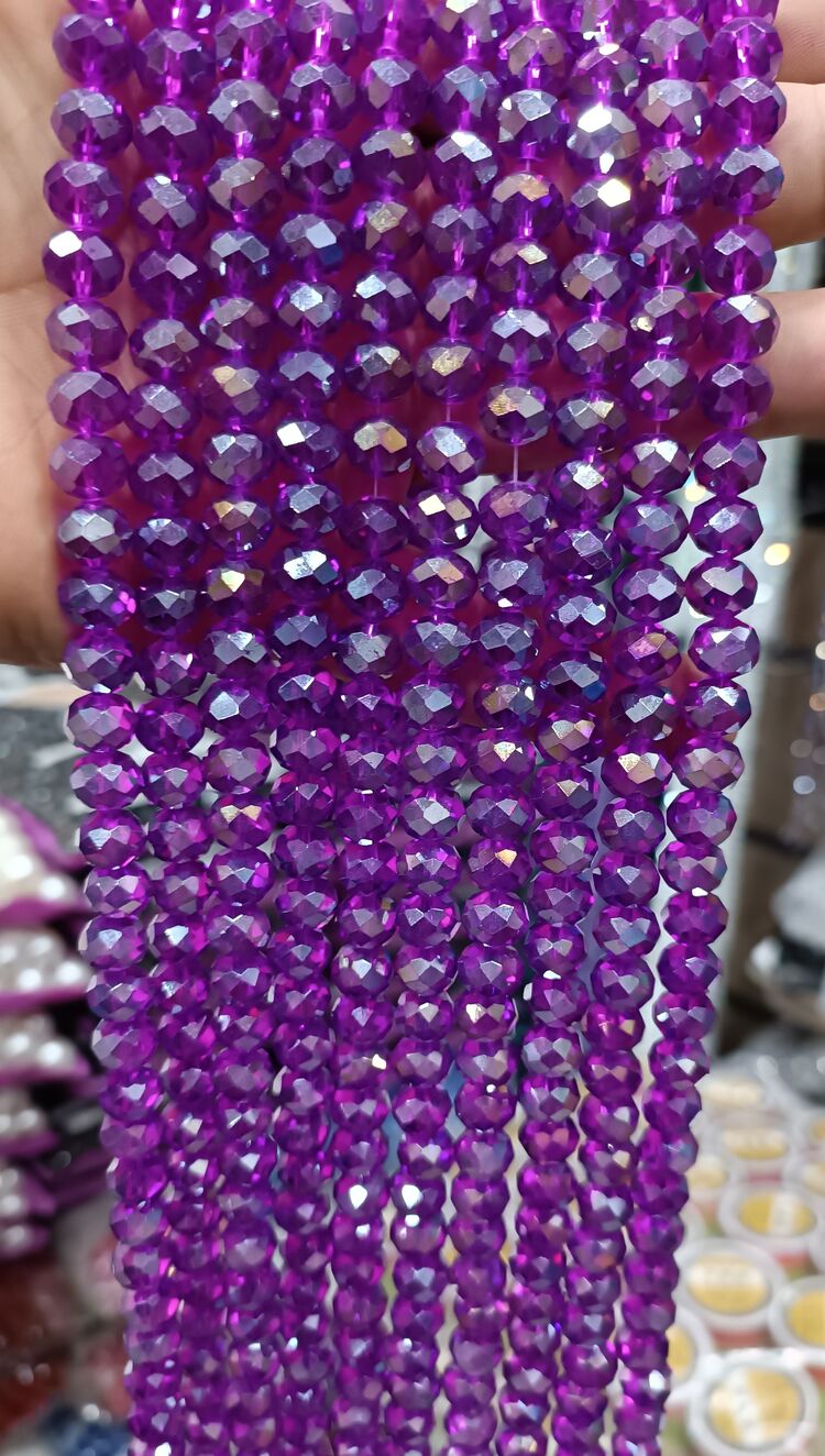 10 mm kristal cam mor janjanlı 1 dizi 