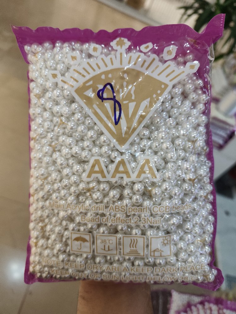 8 mm kaplama plastik inci beyaz 500 gram paket
