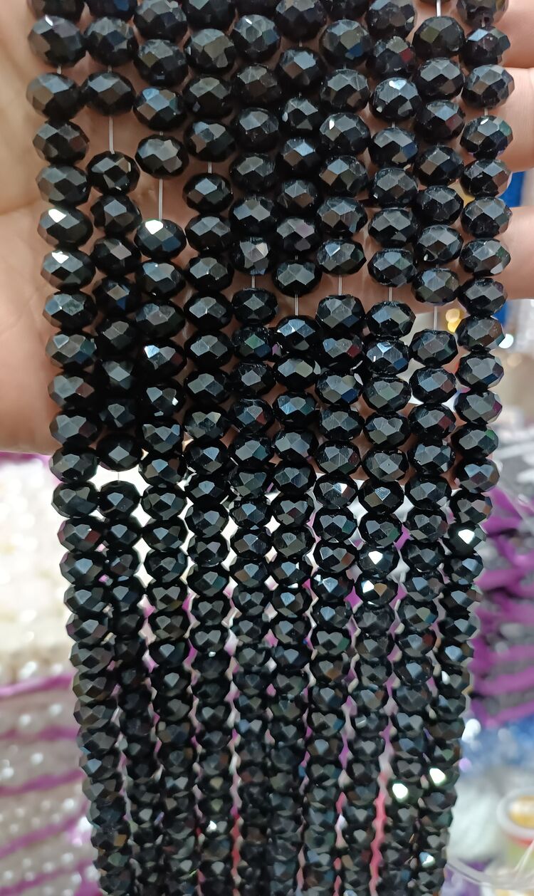 10 mm kristal siyah 1 dizi 