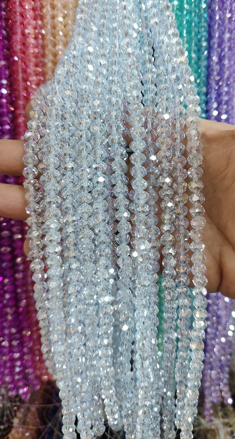8 mm Kristal cam bebe mavisi janjanli 1 dizi 