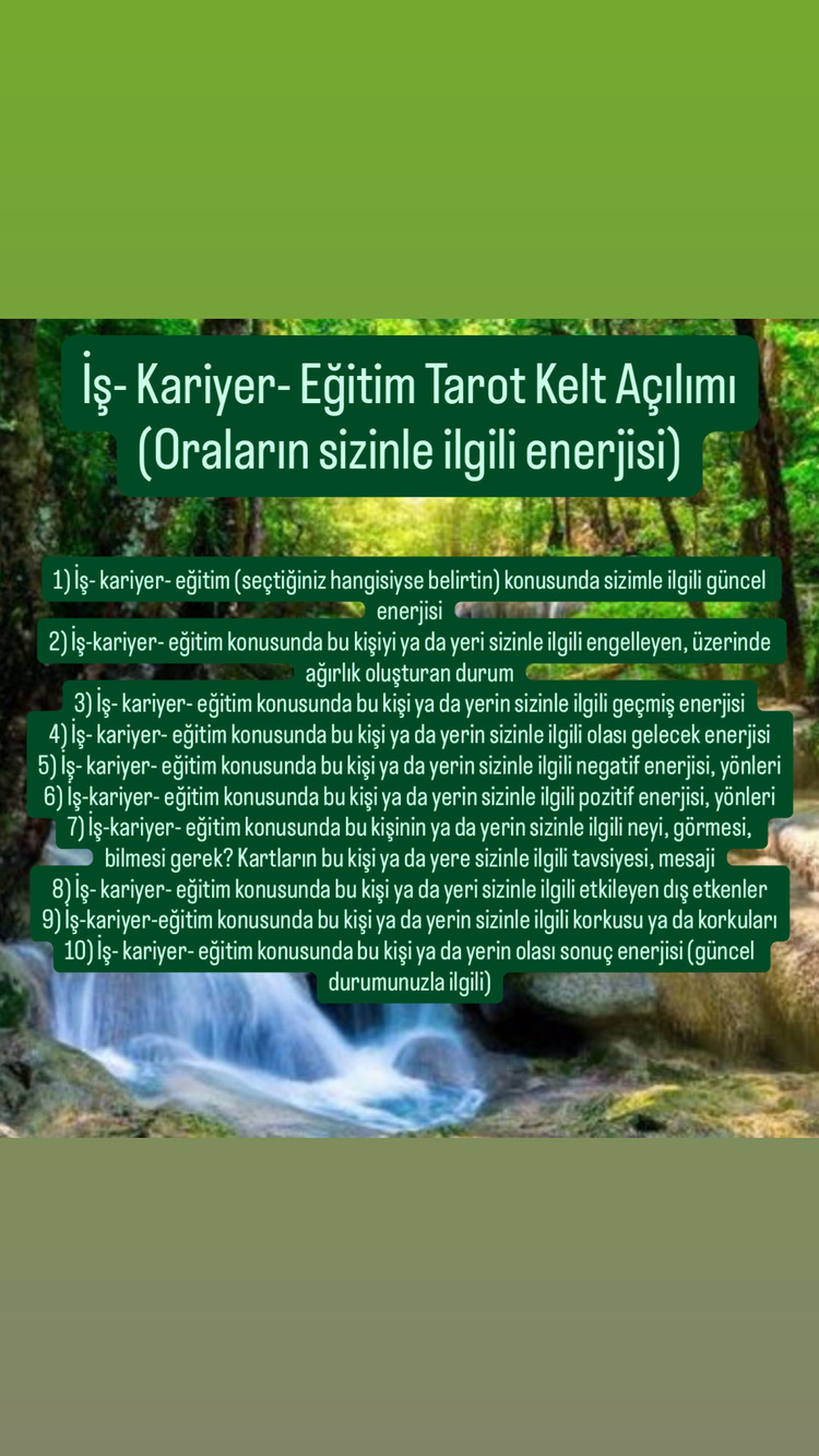 İş- Kariyer- Eğitim Tarot Kelt Açılımı (Oraların sizinle ilgili enerjisi)