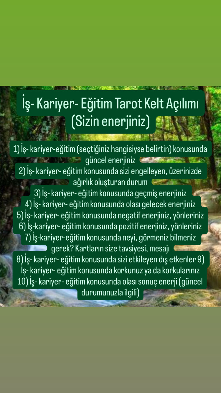 İş- Kariyer- Eğitim Tarot Kelt Açılımı (Sizin enerjiniz)