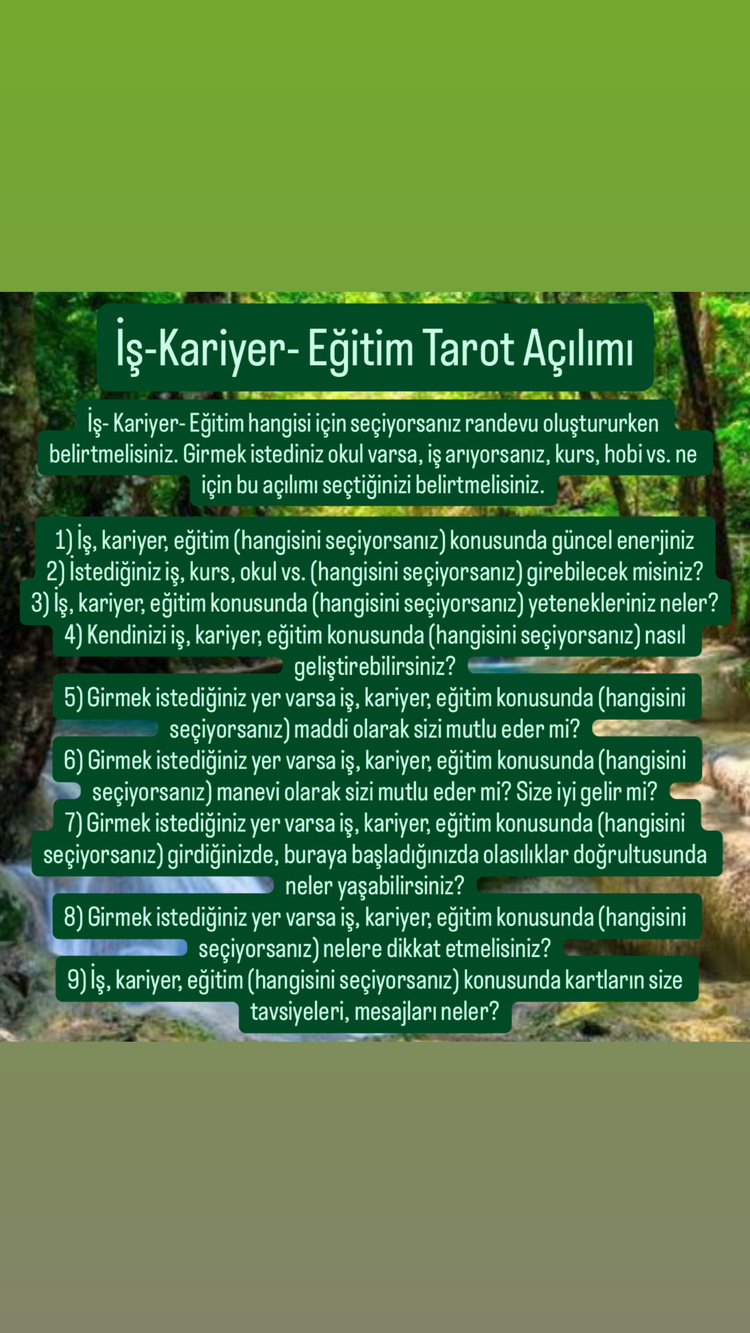 İş- Kariyer- Eğitim Tarot Açılımı