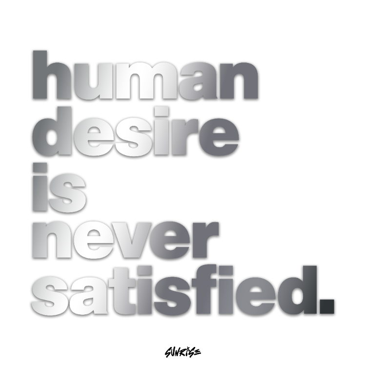 Human Desire is Never Satisfied Sticker (Krom/Gold)